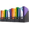 imageIRIS USA Medium Portable Desktop File Box with Open Lid 6 Pack Side Handles Tabs ampamp Inserts Hanging File Folders LetterSize File Magazine Newspaper Mail Document Notebook BlackBlack