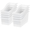 imageIRIS USA Medium Portable Desktop File Box with Open Lid 6 Pack Side Handles Tabs ampamp Inserts Hanging File Folders LetterSize File Magazine Newspaper Mail Document Notebook BlackClear