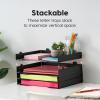 imageIRIS USA Medium Portable Desktop File Box with Open Lid 6 Pack Side Handles Tabs ampamp Inserts Hanging File Folders LetterSize File Magazine Newspaper Mail Document Notebook BlackBlack