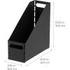 imageIRIS USA Medium Portable Desktop File Box with Open Lid 6 Pack Side Handles Tabs ampamp Inserts Hanging File Folders LetterSize File Magazine Newspaper Mail Document Notebook BlackBlack