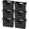 imageIRIS USA Medium Portable Desktop File Box with Open Lid 6 Pack Side Handles Tabs ampamp Inserts Hanging File Folders LetterSize File Magazine Newspaper Mail Document Notebook BlackBlack