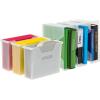 imageIRIS USA Medium Portable Desktop File Box with Open Lid 6 Pack Side Handles Tabs ampamp Inserts Hanging File Folders LetterSize File Magazine Newspaper Mail Document Notebook BlackClear