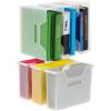 imageIRIS USA Medium Portable Desktop File Box with Open Lid 6 Pack Side Handles Tabs ampamp Inserts Hanging File Folders LetterSize File Magazine Newspaper Mail Document Notebook BlackClear