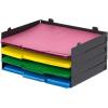 imageIRIS USA Medium Portable Desktop File Box with Open Lid 6 Pack Side Handles Tabs ampamp Inserts Hanging File Folders LetterSize File Magazine Newspaper Mail Document Notebook BlackBlack