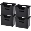 imageIRIS USA Medium Portable Desktop File Box with Open Lid 6 Pack Side Handles Tabs ampamp Inserts Hanging File Folders LetterSize File Magazine Newspaper Mail Document Notebook BlackBlack
