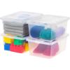 imageIRIS USA 20Pack Storage Bins with Lids 6 Quart Shoe Boxes Clear Stackable Containers Organize Shoes Closet Shelves Classroom Organization Teacher Tools Game Storage  BPAFree Plastic15 Qt  4 Pack