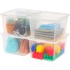 imageIRIS USA 20Pack Storage Bins with Lids 6 Quart Shoe Boxes Clear Stackable Containers Organize Shoes Closet Shelves Classroom Organization Teacher Tools Game Storage  BPAFree Plastic25 Qt  4 Pack