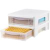imageIRIS USA 33 Qt Plastic Under Bed Storage Organizer Bin Container with Secure Lids and Durable Black Buckles 3Pack MultiPurpose for Clothes Shoes Clothing Bedding Short Clear22 Qt  2 Pack
