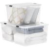 imageIRIS USA 6 Qt Stackable Plastic Storage Bins with Lids 10 Pack  BPAFree Made in USA  SeeThrough Organizing Solution Latches Durable Nestable Containers Secure Pull Handle  Clear144 Qt  3 Pack