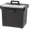 imageIRIS USA File Box WeatherPro Portable File Organizer Plastic File Box for Letter File w OrganizerLid Durable Lid and Gasket Seal Secure Latching Buckles Stackable Lockable Clear 19 Qt 4 PackBlack  Single