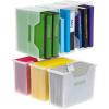 imageIRIS USA Medium Portable Desktop File Box with Open Lid 6 Pack Side Handles Tabs ampamp Inserts Hanging File Folders LetterSize File Magazine Newspaper Mail Document Notebook BlackClear