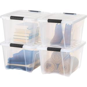 imageIRIS USA 6 Qt Stackable Plastic Storage Bins with Lids 10 Pack  BPAFree Made in USA  SeeThrough Organizing Solution Latches Durable Nestable Containers Secure Pull Handle  Clear32 Qt  4 Pack