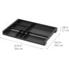 imageIRIS USA 14quot x 10quot Stacking Desktop Organizer Tray with BuiltIn Divider 8 Pack Plastic Storage Container for Stationery Art Craft Supplies Office Desk Drawer and Small Business Organization Black