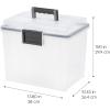 imageIRIS USA 19 Quart WEATHERPRO Plastic Office Storage Portable Letter Size File Box with OrganizerLid and Seal and Secure Latching Buckles Clear with Black Buckle 1 Pack
