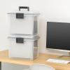 imageIRIS USA 19 Quart WEATHERPRO Plastic Office Storage Portable Letter Size File Box with OrganizerLid and Seal and Secure Latching Buckles Clear with Black Buckle 1 Pack