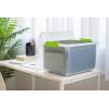 imageIRIS USA File Box File Organizer w Hinged Split Latching Lid for LetterLegal File Water Resistant Document Box BPAFree Plastic Storage Bin Tote Organizer Stackable Nestable Pearl 44 Qt 5PackClearGreen  4 Pack