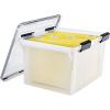 imageIRIS USA File Box File Organizer w Hinged Split Latching Lid for LetterLegal File Water Resistant Document Box BPAFree Plastic Storage Bin Tote Organizer Stackable Nestable Pearl 44 Qt 5PackWeatherPro  1 Pack
