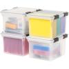 imageIRIS USA File Box File Organizer w Hinged Split Latching Lid for LetterLegal File Water Resistant Document Box BPAFree Plastic Storage Bin Tote Organizer Stackable Nestable Pearl 44 Qt 5PackWeatherPro  4 Pack