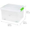 imageIRIS USA File Box File Organizer w Hinged Split Latching Lid for LetterLegal File Water Resistant Document Box BPAFree Plastic Storage Bin Tote Organizer Stackable Nestable Pearl 44 Qt 5PackClearGreen  4 Pack