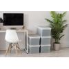 imageIRIS USA File Box File Organizer w Hinged Split Latching Lid for LetterLegal File Water Resistant Document Box BPAFree Plastic Storage Bin Tote Organizer Stackable Nestable Pearl 44 Qt 5PackWing Lid  5 Pack