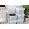 imageIRIS USA File Box File Organizer w Hinged Split Latching Lid for LetterLegal File Water Resistant Document Box BPAFree Plastic Storage Bin Tote Organizer Stackable Nestable Pearl 44 Qt 5PackWing Lid  5 Pack