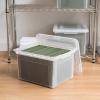 imageIRIS USA File Box Plastic File Boxes With Lids Document Organizer for LetterLegal File Document Box Storage Bin For Hanging Files Secure Latching Lid Stackable BPAFree Clear 35 Qt 1 PackClear