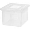 imageIRIS USA File Box Plastic File Boxes With Lids Document Organizer for LetterLegal File Document Box Storage Bin For Hanging Files Secure Latching Lid Stackable BPAFree Clear 35 Qt 1 PackClear