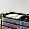imageIRIS USA Plastic Desk Top 3Drawer Storage Organizer with Paper Tray Top 1Pack for Makeup Vanity Nail Polish Bathroom Stationery Art Craft Supplies Kitchen Office Garage Organization Medium BlackBlack