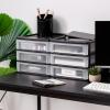 imageIRIS USA Plastic Desk Top 3Drawer Storage Organizer with Paper Tray Top 1Pack for Makeup Vanity Nail Polish Bathroom Stationery Art Craft Supplies Kitchen Office Garage Organization Medium BlackBlack