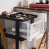 imageIRIS USA Plastic Drawer Storage Organizer Rolling Cart with Wheels Casters 10Drawers for Classroom Art Craft Supplies Dresser Closet Bathroom Dorm Bedroom Laundry Room BlackClearBlack