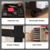 imageIRIS USA Plastic Drawer Storage Organizer Rolling Cart with Wheels Casters 10Drawers for Classroom Art Craft Supplies Dresser Closet Bathroom Dorm Bedroom Laundry Room BlackClearBlack