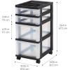 imageIRIS USA Plastic Drawer Storage Organizer Rolling Cart with Wheels Casters 10Drawers for Classroom Art Craft Supplies Dresser Closet Bathroom Dorm Bedroom Laundry Room BlackClearBlack