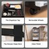 imageIRIS USA Plastic Drawer Storage Organizer Rolling Cart with Wheels Casters 10Drawers for Classroom Art Craft Supplies Dresser Closet Bathroom Dorm Bedroom Laundry Room BlackClearBlack