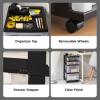 imageIRIS USA Plastic Drawer Storage Organizer Rolling Cart with Wheels Casters 10Drawers for Classroom Art Craft Supplies Dresser Closet Bathroom Dorm Bedroom Laundry Room BlackClearBlack
