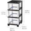 imageIRIS USA Plastic Drawer Storage Organizer Rolling Cart with Wheels Casters 10Drawers for Classroom Art Craft Supplies Dresser Closet Bathroom Dorm Bedroom Laundry Room BlackClearBlack
