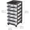 imageIRIS USA Plastic Drawer Storage Organizer Rolling Cart with Wheels Casters 10Drawers for Classroom Art Craft Supplies Dresser Closet Bathroom Dorm Bedroom Laundry Room BlackClearBlack