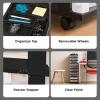 imageIRIS USA Plastic Drawer Storage Organizer Rolling Cart with Wheels Casters 10Drawers for Classroom Art Craft Supplies Dresser Closet Bathroom Dorm Bedroom Laundry Room BlackClearBlack