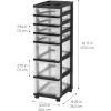 imageIRIS USA Plastic Drawer Storage Organizer Rolling Cart with Wheels Casters 10Drawers for Classroom Art Craft Supplies Dresser Closet Bathroom Dorm Bedroom Laundry Room BlackClearBlack