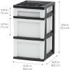 imageIRIS USA Plastic Drawer Storage Organizer Rolling Cart with Wheels Casters 6Drawers for Classroom Art Craft Supplies Dresser Closet Bathroom Dorm Bedroom Laundry Room BlackPearlSingle