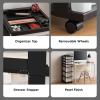imageIRIS USA Plastic Drawer Storage Organizer Rolling Cart with Wheels Casters 6Drawers for Classroom Art Craft Supplies Dresser Closet Bathroom Dorm Bedroom Laundry Room BlackPearlSingle