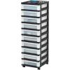 imageIRIS USA Plastic Drawer Storage Organizer Rolling Cart with Wheels Casters 6Drawers for Classroom Art Craft Supplies Dresser Closet Bathroom Dorm Bedroom Laundry Room BlackPearlSingle
