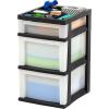 imageIRIS USA Plastic Drawer Storage Organizer Rolling Cart with Wheels Casters 6Drawers for Classroom Art Craft Supplies Dresser Closet Bathroom Dorm Bedroom Laundry Room BlackPearlSingle