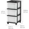 imageIRIS USA Plastic Drawer Storage Organizer Rolling Cart with Wheels Casters 6Drawers for Classroom Art Craft Supplies Dresser Closet Bathroom Dorm Bedroom Laundry Room BlackPearlSingle