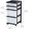 imageIRIS USA Plastic Drawer Storage Organizer Rolling Cart with Wheels Casters 6Drawers for Classroom Art Craft Supplies Dresser Closet Bathroom Dorm Bedroom Laundry Room BlackPearlSingle