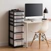 imageIRIS USA Plastic Drawer Storage Organizer Rolling Cart with Wheels Casters 6Drawers for Classroom Art Craft Supplies Dresser Closet Bathroom Dorm Bedroom Laundry Room BlackPearlSingle