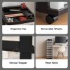 imageIRIS USA Plastic Drawer Storage Organizer Rolling Cart with Wheels Casters 6Drawers for Classroom Art Craft Supplies Dresser Closet Bathroom Dorm Bedroom Laundry Room BlackPearlSingle