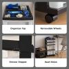 imageIRIS USA Plastic Drawer Storage Organizer Rolling Cart with Wheels Casters 6Drawers for Classroom Art Craft Supplies Dresser Closet Bathroom Dorm Bedroom Laundry Room BlackPearlSingle