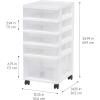 imageIRIS USA Plastic Drawer Storage Organizer Rolling Cart with Wheels Casters 7Drawers for Classroom Art Craft Supplies Dresser Closet Bathroom Dorm Bedroom Laundry Room WhiteClear5 Drawer