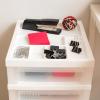 imageIRIS USA Plastic Drawer Storage Organizer Rolling Cart with Wheels Casters 7Drawers for Classroom Art Craft Supplies Dresser Closet Bathroom Dorm Bedroom Laundry Room WhiteClear4 Drawer