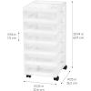 imageIRIS USA Plastic Drawer Storage Organizer Rolling Cart with Wheels Casters 7Drawers for Classroom Art Craft Supplies Dresser Closet Bathroom Dorm Bedroom Laundry Room WhiteClear6 Drawer